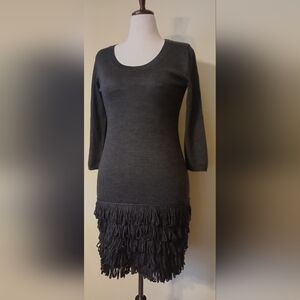 Calvin Klein Gray Fringe Dress